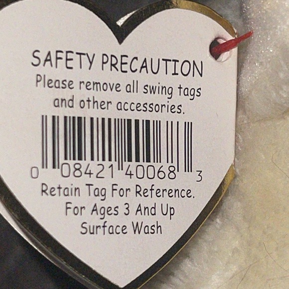 TY Marshall Beanie Baby NWT cream color with black mane DOB: 2-26-2004 - Picture 10 of 12